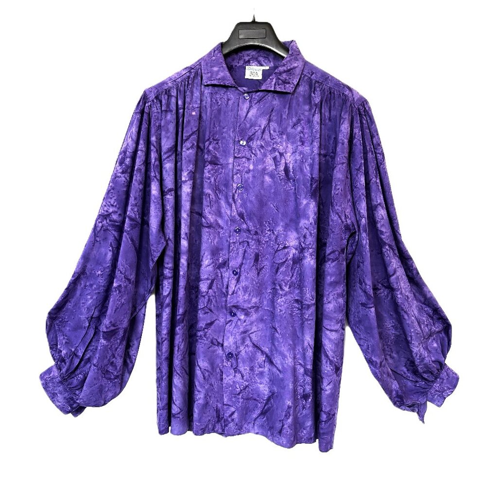 Shirazi Purple Tye Dye Renaissance Pirate Festival Shirt EUC